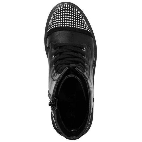 Sugar Boots Womens 7.5 Black Kalina Ankle Pull On Zipper Combat Lace-up Shoes - Picture 4 of 5