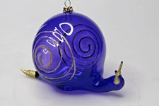 Modern Vintage Unsilvered Glass PURPLE SNAIL Christmas Ornament De Carlini Italy