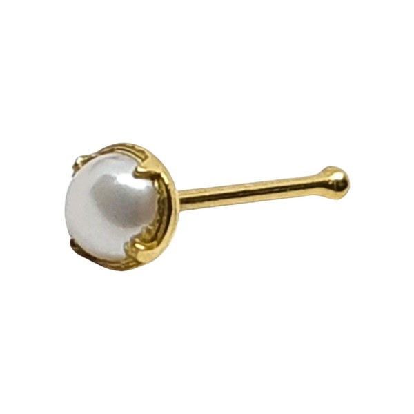 Gold Nasenstecker Perlen Zuchtperlen 2 Mm 22 G (0,6 Mm) Kugelende 6 Mm Gold P...-image