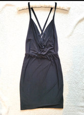 LUX LA Backless strappy mini dress cowl neck black size S