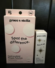 Set of 2 Grace & Stella Dew it all Radiant Eye Cream and Pimple Patches NIB 