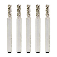 5PCS End Mill Set 3/16" Cutting Dia 1/4" Shank 4 Flute HSS End Mill Drill Bit