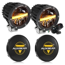 AUXBEAM 4" LED Pods Driving Light Bar Work Fog Light DRL Covers for Jeep Offroad