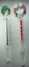 Lot Of (2) Malcolm J Fowler Glass Lace Bobbins