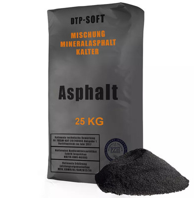 25 kg Kaltasphalt 0-8 mm Reparaturasphalt Asphalt Kaltmischgut 25kg