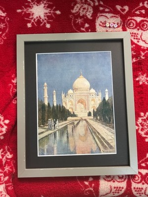 1920 Vintage Art Gallery Print, OOAK RARE FRAMED, DONALD MAXWELL, TAJ MAHAL