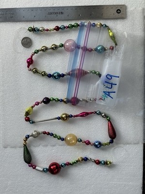 VINTAGE & Antique 5 Feet MERCURY GLASS Springtime BIG BEAD Garland ORNAMENT 60''