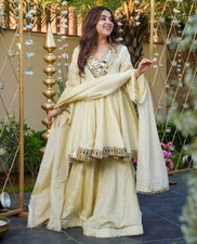 Beige Eid Pakistani Salwar suits wedding salwar kameez readymade Anarkali kurtis