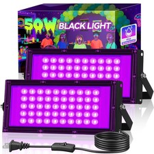 2 Pack 50W LED Black Light, Blacklight Flood Light for Glow Party IP66 Waterp...