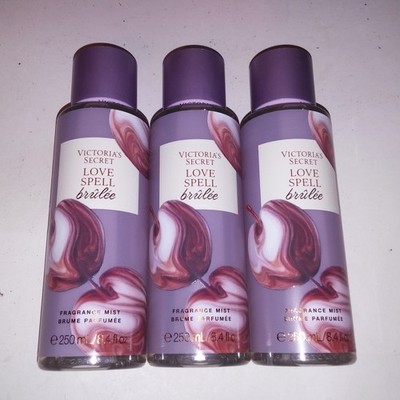 Set of 3 Victoria's Secret Fragrant Mist Body Spray Love Spell Brulee Full Size