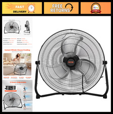 2 Pack 20 Inch High Velocity Floor Fans - 3 Speed Heavy Duty Metal Fan, 4800 CFM