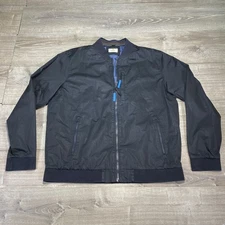 Marine Layer Jacket Mens XL Navy Bomber Full Zip Lined Intuit Logo Zip Pockets