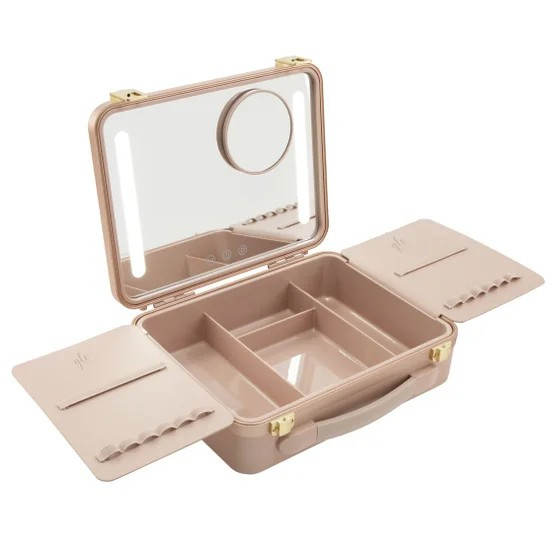 Glo Tech Beauty Case with LED Mirror Pink New in Box