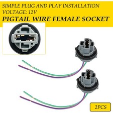 Universal 7440 992 Pigtail Wire Female Socket Two Harness Turn Signal Park Brake