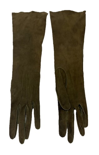 Vintage Grenoble France Soft leather suede opera gloves Size 7 1/4