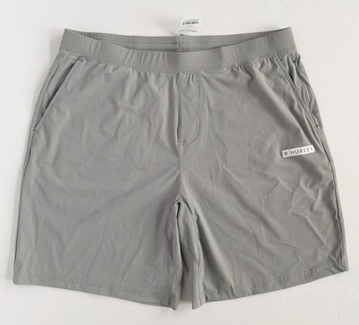 NWT Hurley Exist Block Logo Performance  Essentials Shorts Men's XL Light Grey