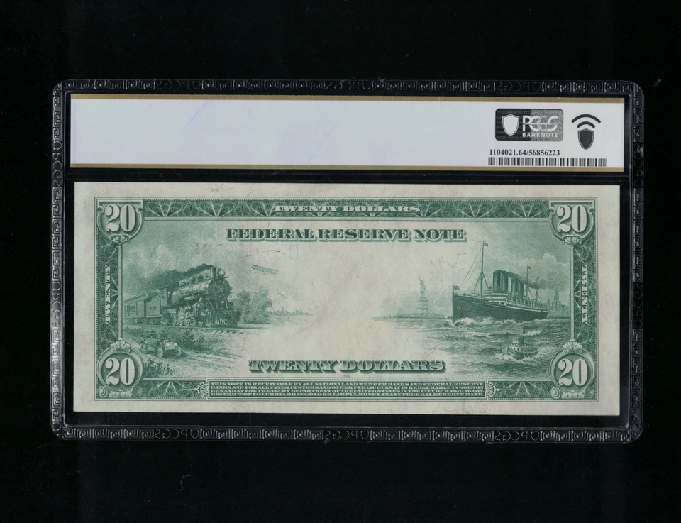 SC 1914 $20 Fr.979a Cleveland, OH FRBN Blue Seal PCGS 64 - Choice Uncirculated - Image 3 of 4