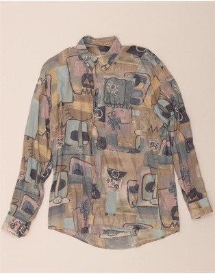 CASA MODA Mens Shirt Size 40 Medium Multicoloured Patchwork Viscose IS06