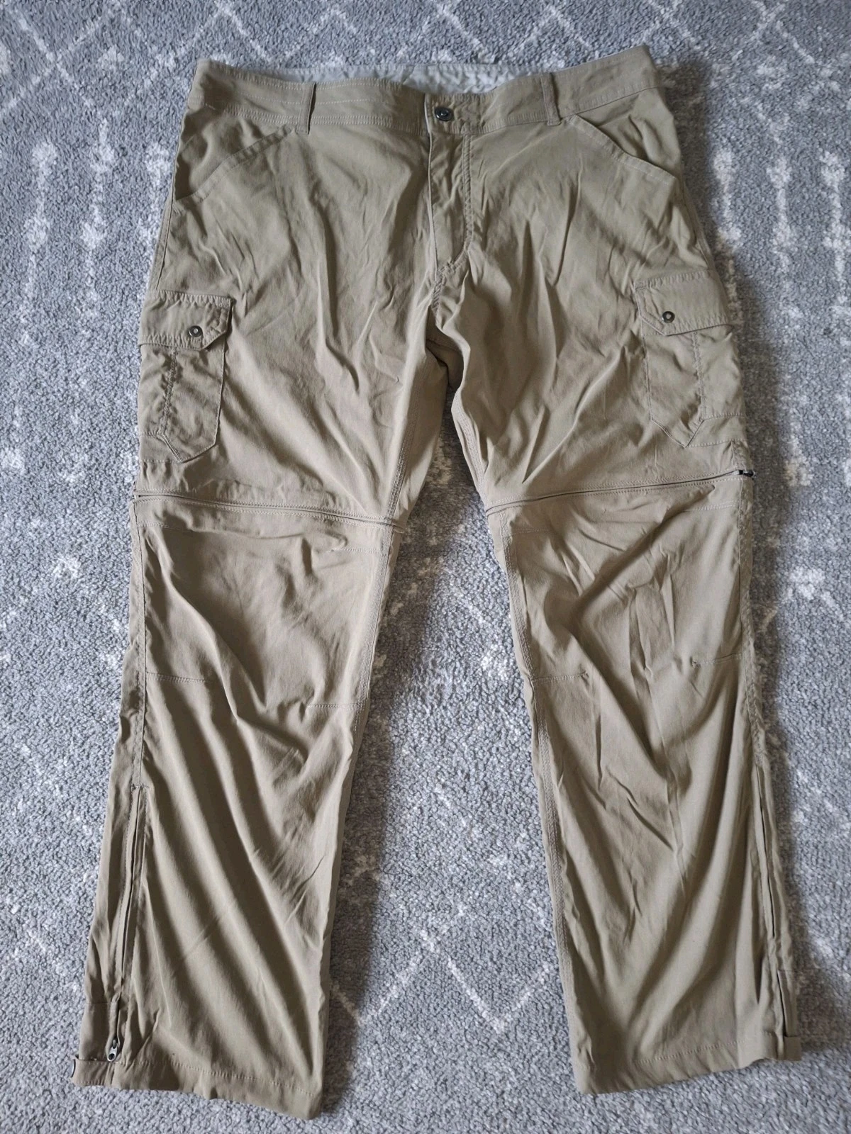 Kuhl Stealth Pants Convertible Mens 40x30 Hiking Cargo Outdoor Tan