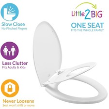 Little2Big Round Toilet Seat with Potty Training, White