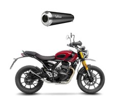 Matt Black Leovince Exhaust Muffler GP ONE for Triumph Scrambler 400X 2024