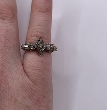 Champagne Diamond 9ct Gold Ring. Engagement. Unique Design. Vintage. Size J.5. 