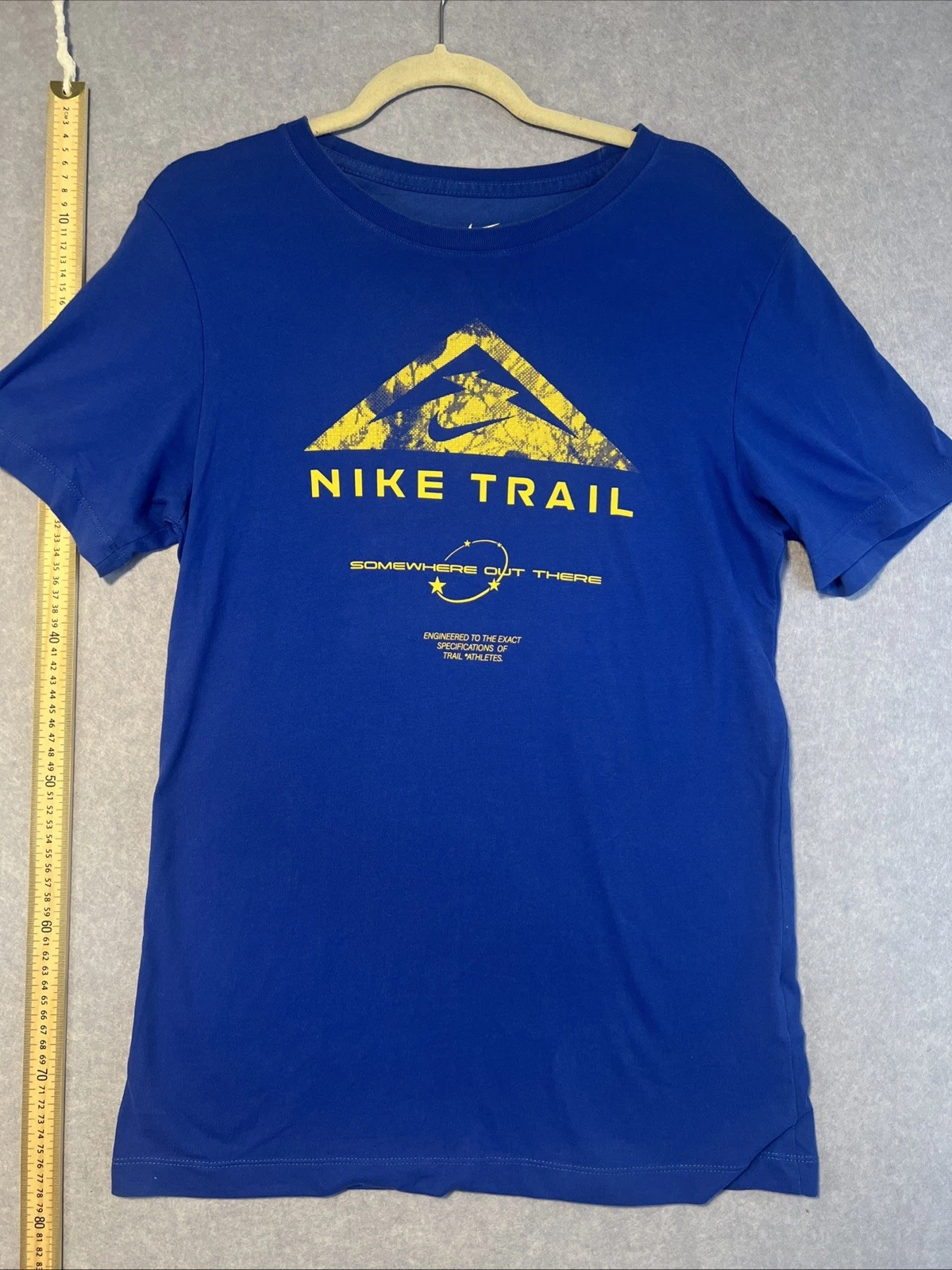 Nike Trail Shirt Mens Large Blue Dri-FIT Running Tee Outdoor Tee Tshirt Athletes