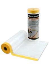 ROLLINGDOG Abdeckfolie vorgeklebte Staubblätter 1500mm×30m, Washi Abdeckband f...