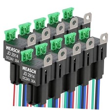 Pack Fuse Relay Switch Kit, 24V 30A, 5 Pin SPDT, 30A Switch Harness 24V 5Pin 10