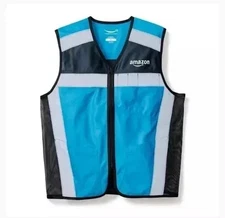 🆕BRAND NEW SMALL High Visibility Blue Vest Full Zip Reflective FREE SHIPPING