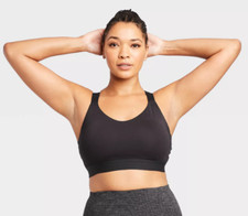 Women's Medium Support Wide Strap Bra - All in Motion - S - Black - C465