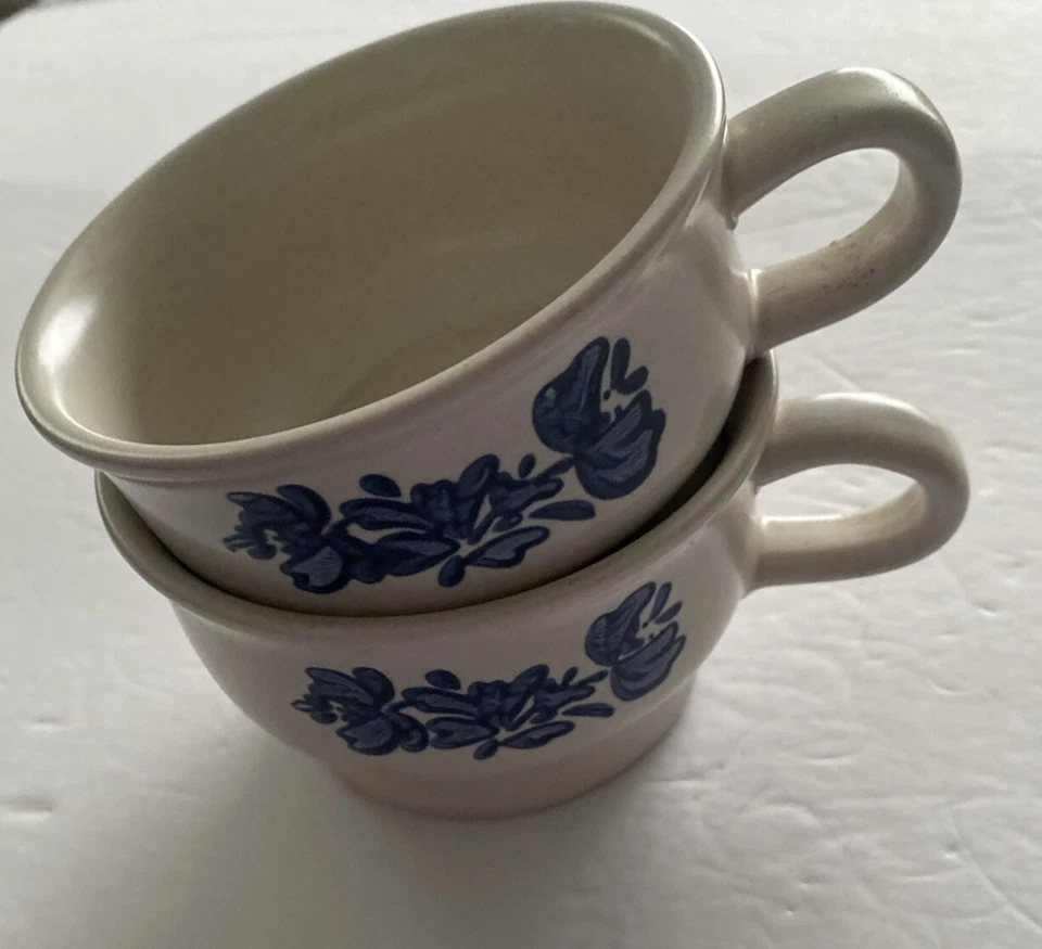 Juego de 6 tazas de sopa de gres Pfaltzgraff Yorktowne mango cuenco Y2K vintage Foto 2 de 4