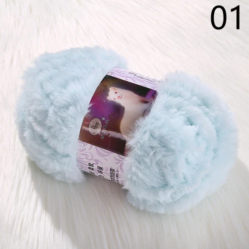 50g weicher Kunstfell Nerz Fleece Mischgarn Faden für Pullover Schal Handstricken - Bild 11 von 36