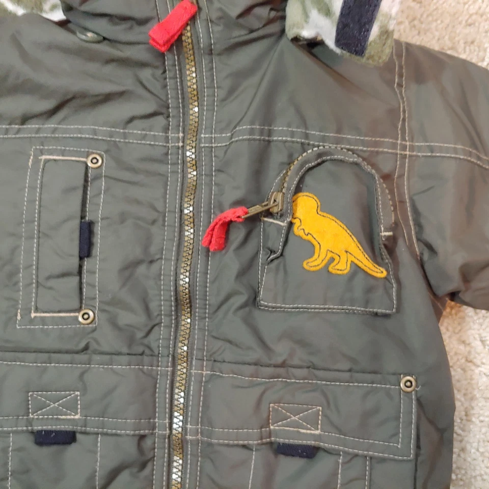 Bebé/Niño Pequeño 18mos. Chaqueta esquí perro verde oliva TRex Foto 2 de 4