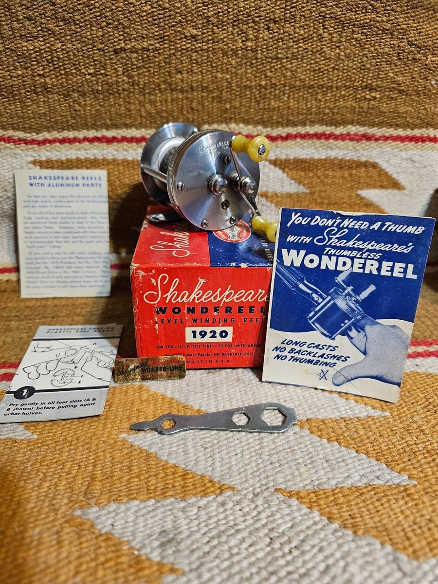 VINTAGE SHAKESPEARE WONDEREEL 1920 THUMBLESS REEL FK VF REEL