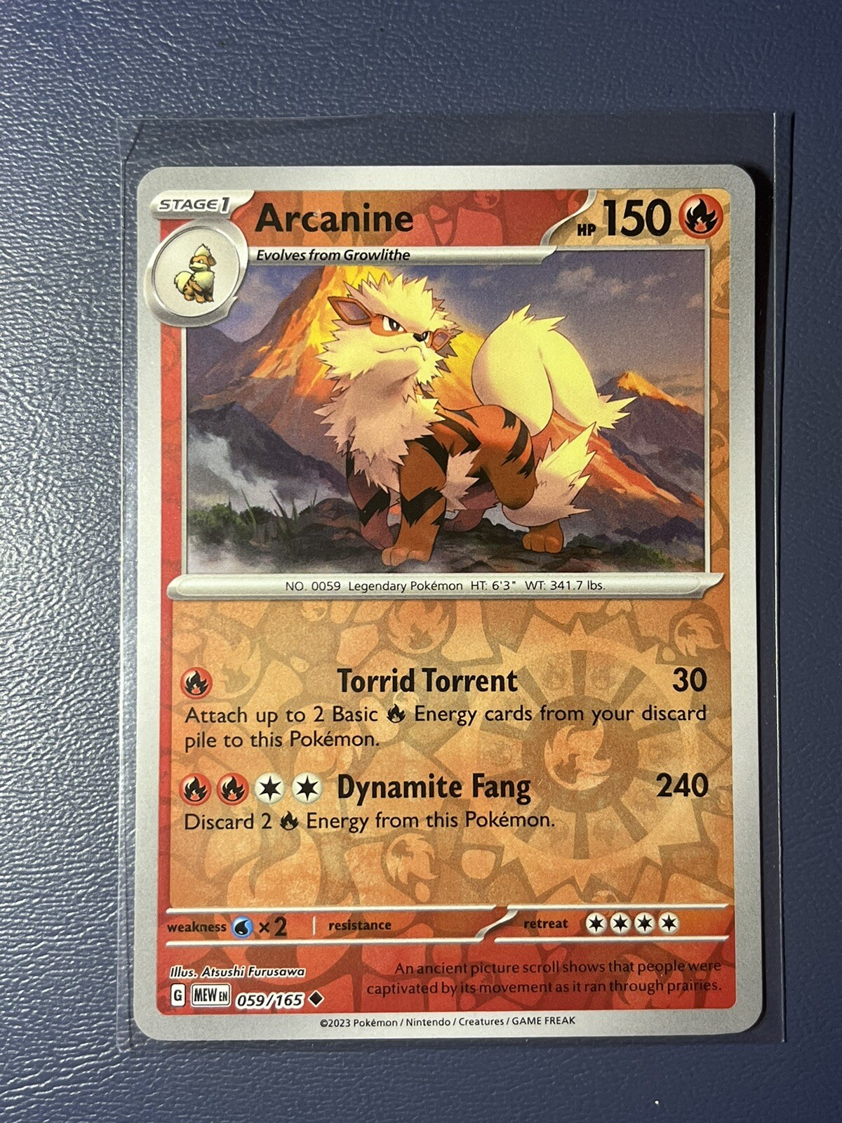 2023 Near Mint Pokemon Arcanine 059/165 Reverse Scarlet Violet 151 English NM+