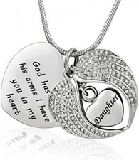 Unisex Angel Wing Memorial Keepsake Ashes Urn Pendant Necklace Gift for daughter