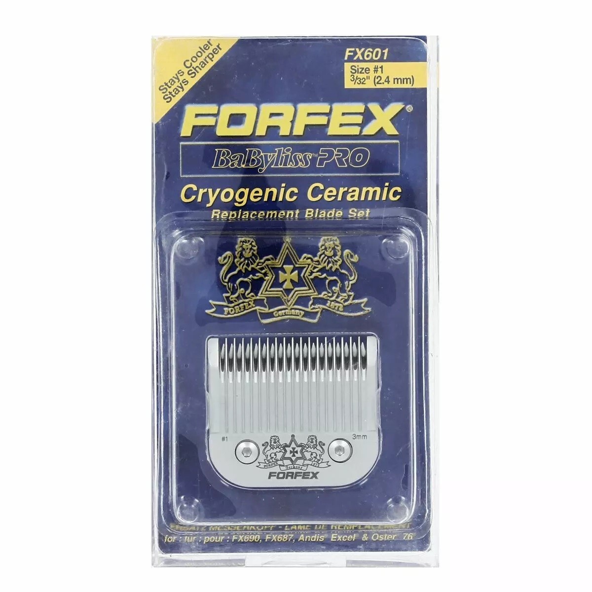 BaBylissPRO Fortex Blades Size #1 3/32" (2.4 mm) Ceramic, Model # FX601