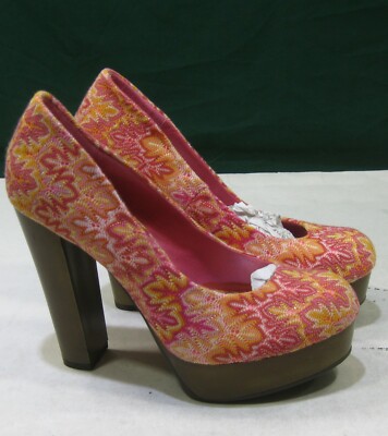 NEW MULTI CO;ORED  5''Block Heel 1''platform  Shoes  shoes  Women Size 6.5