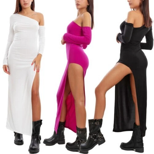 Robe Femme Longue Robe Asymétrique Fente Élégant TooCool VI-7929 - Photo 1/1
