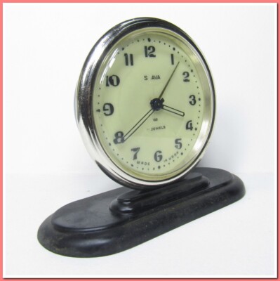 Slava alarm clock, mechanical, vintage 1960's decoration #15724