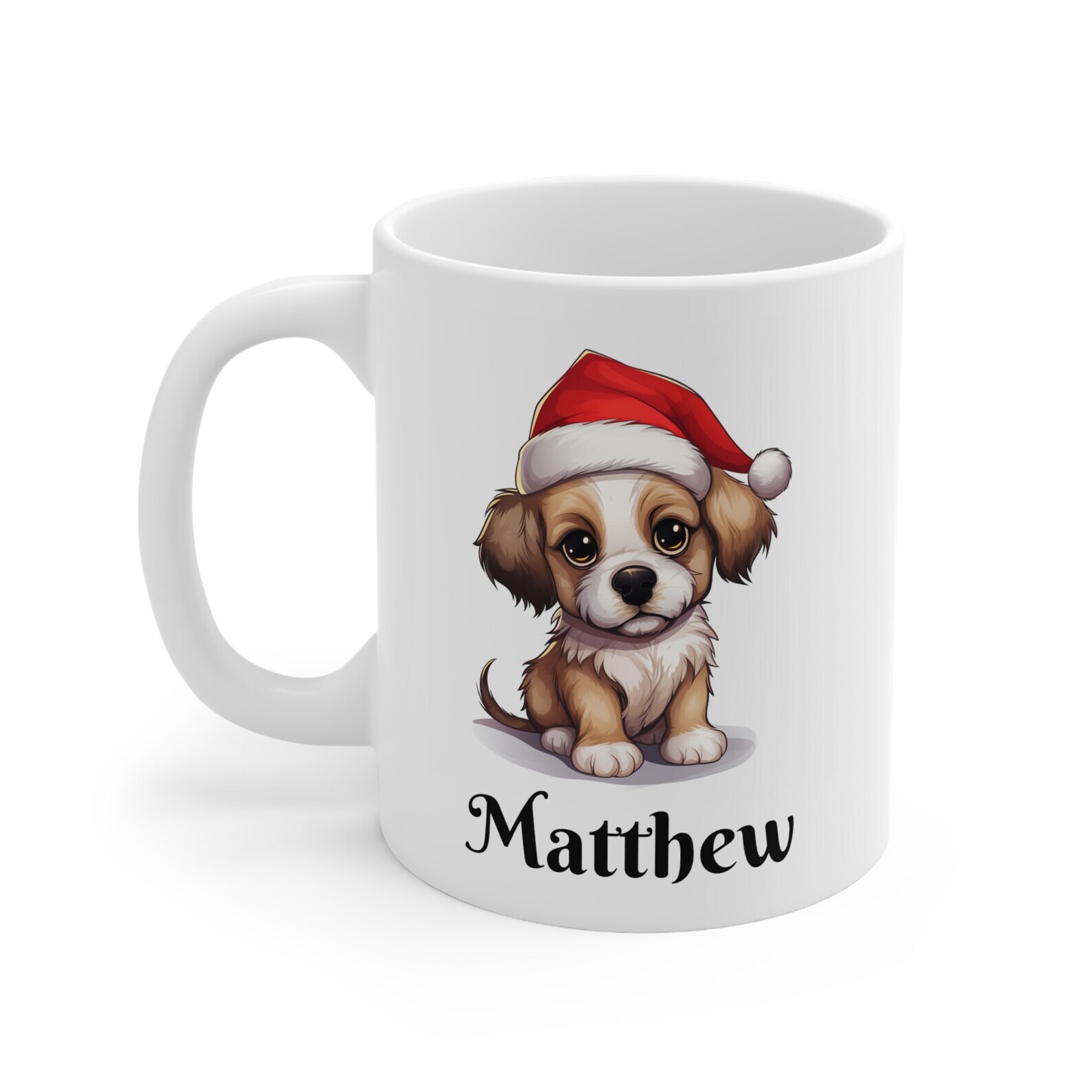 Festive Christmas Puppy Ceramic Mug Gift for Her Him or Kids