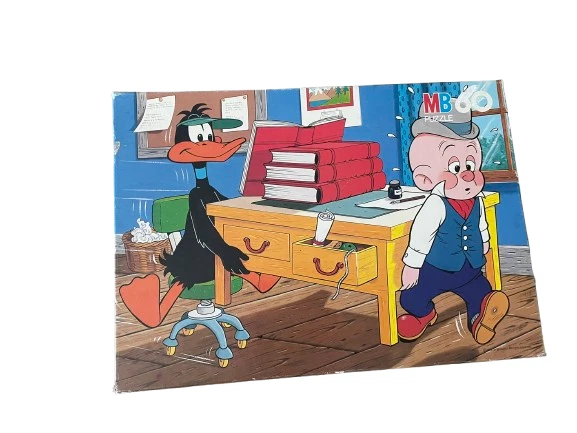 Daffy Duck Elmer Fudd Warner Bros MB Puzzle 60Teile 1985 Vintage 32x22,5 358620 - Bild 1 von 4