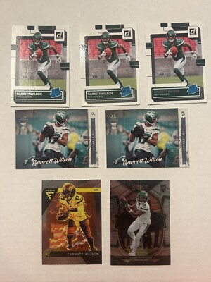 GARRETT WILSON SIX (6) CARD ROOKIE LOT 2022 DONRUSS, CHRONICLES, SELECT NY JETS