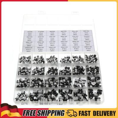 400pcs 6.3V-50V 1uF - 1000uF SMD Aluminum Electrolytic Capacitors Assortment Kit