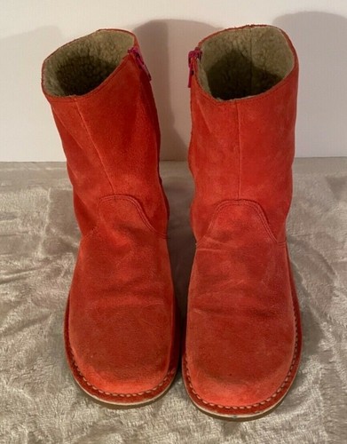 Mini Boden Suede Orange Zipped Boots 