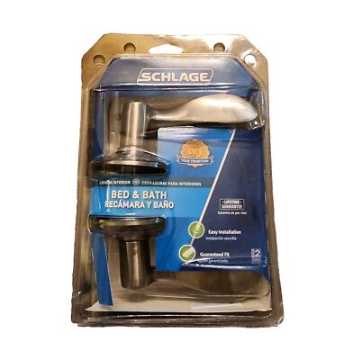 SCHLAGE FA40 ACC 619 Merano Satin Nickel Privacy Bed/Bath Door Handle