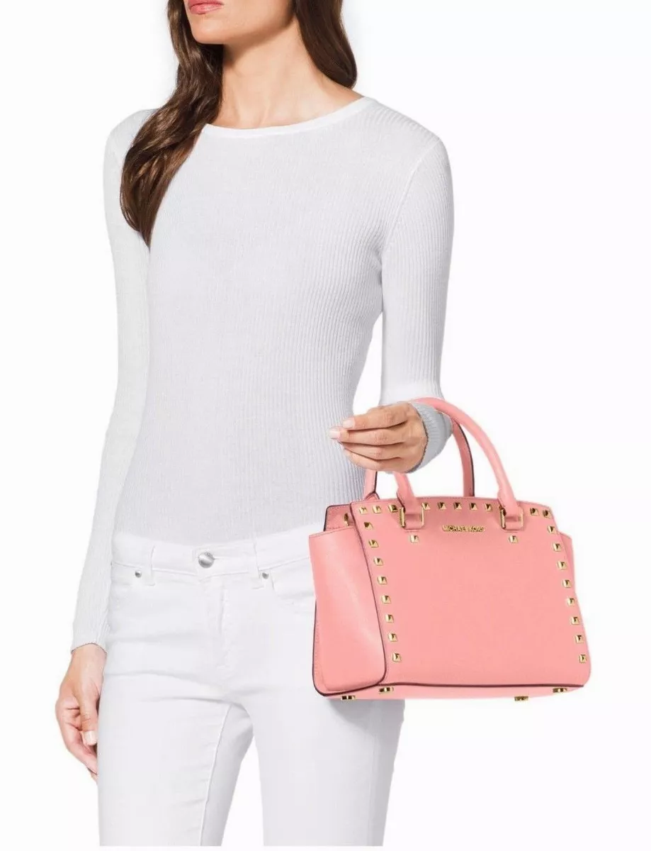 Michael kors selma sales studded medium satchel