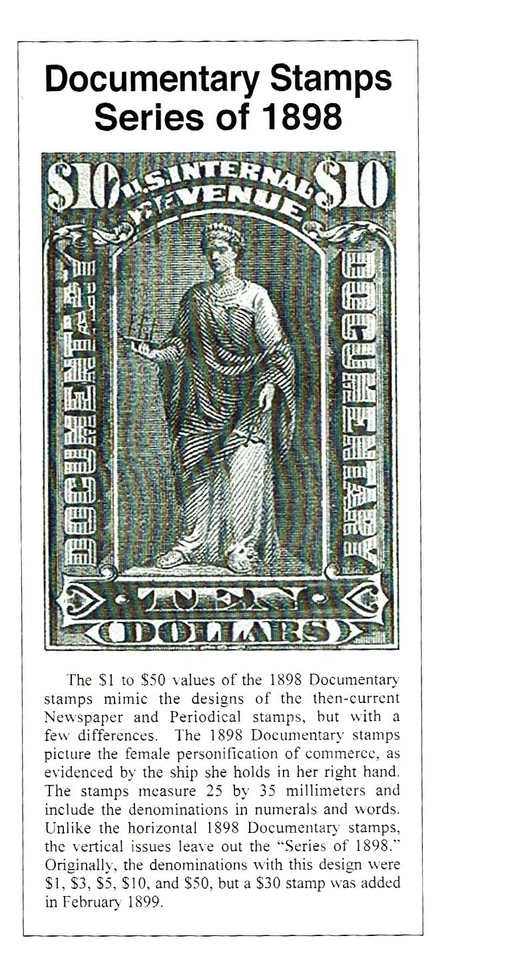 1898 U.S. Documentary Commerce Series $3 Dk Brn Sc#R174 M/NG as Issued ** - Image 2 of 2