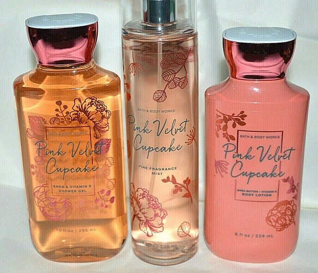 3 Bath Body Works PINK VELVET CUPCAKE *Shea Lotion